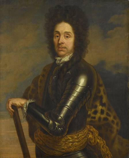 Portrait of Menno van Coehoorn (1641-1704), general in the artillery and fortifications engineer, copy after Caspar Netscher, 1675 - 1700