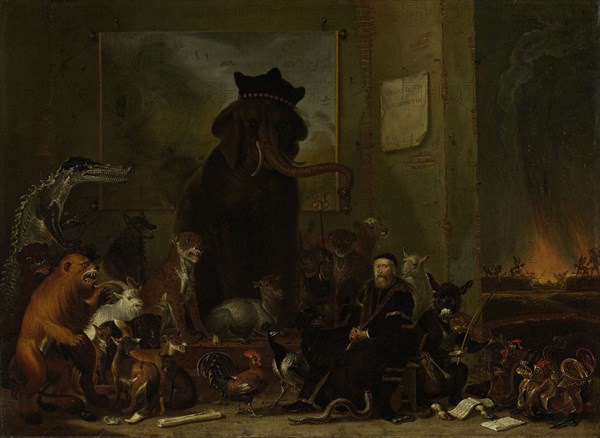 Satire on the trial of Johan van Oldenbarneveldt, Cornelis Saftleven, 1663