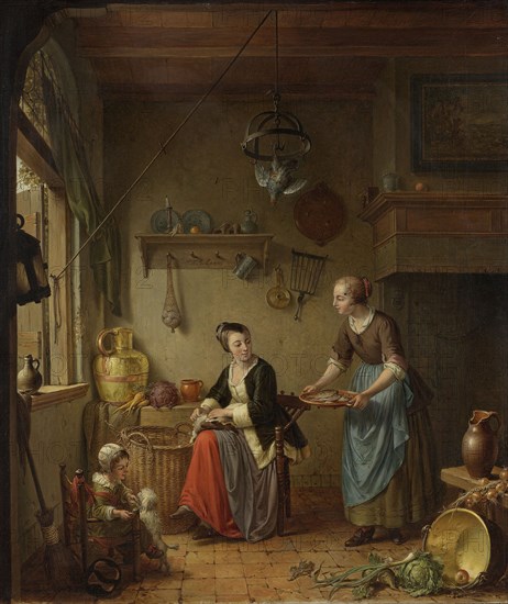 Kitchen Scene, Willem Joseph Laquy, c. 1760 - c. 1771