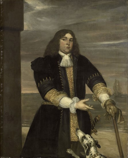 Portrait of Sea Captain Jan van Gelder, Stepson of Michiel Adriaensz de Ruyter, Jan Andrea Lievens, 1668