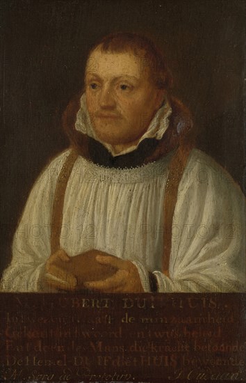 Portrait of Huybert Duyfhuys, Minister of St Jacobskerk in Utrecht, The Netherlands, Hendrick Martensz. Sorgh, 1630 - 1670