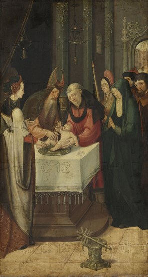 Circumcision of Christ, left wing of an altarpiece, attributed to Pseudo Jan Wellens de Cock, c. 1515 - c. 1525