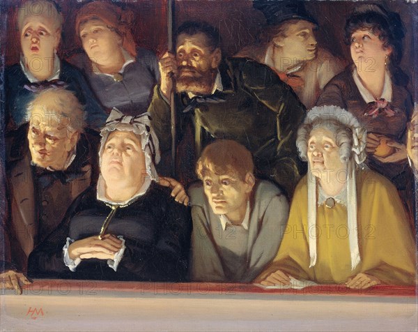 Theater Audience, Hippolyte Michaud, 1840 - 1886