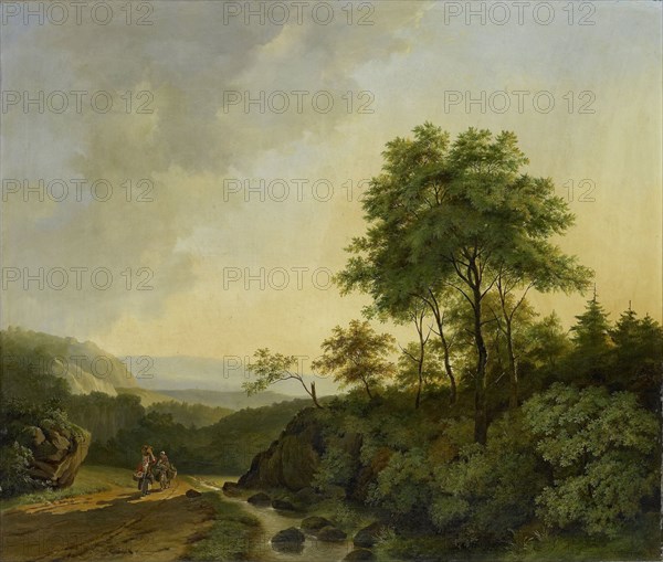 View in the Harz Mountains Germany, Cornelis FranÃ§ois Roos, 1840