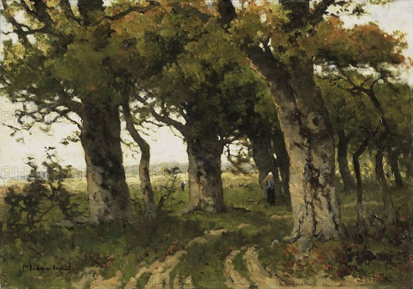 Oak avenue in late summer, Maria Bilders-van Bosse, 1880 - 1900