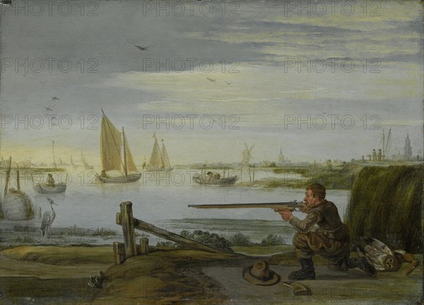 A Bird Hunter (A Sportsman aiming at a Heron), Arent Arentsz., c. 1626 - c. 1631