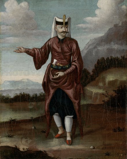 A Soldier of the Janissaries, workshop of Jean Baptiste Vanmour, 1700 - 1737
