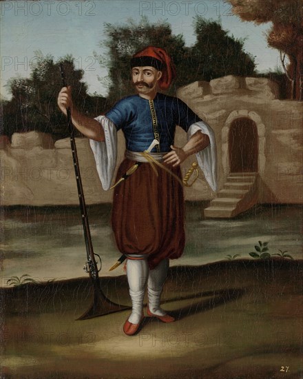 Albanian Soldier, workshop of Jean Baptiste Vanmour, 1700 - 1737