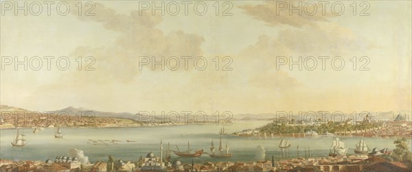 View of Constantinople (Istanbul) and the Seraglio from the Swedish Legation in Pera, Turkey, Antoine van der Steen, c. 1770 - 1780