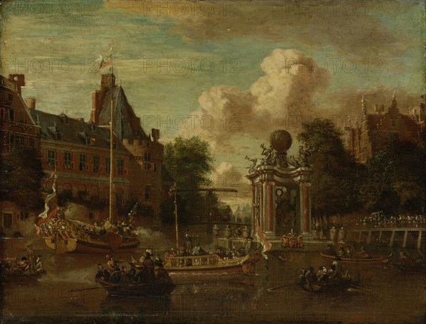 The arrival of the Russian embassy in Amsterdam, 29 August 1697, The Netherlands, Abraham Storck, 1697 - 1708