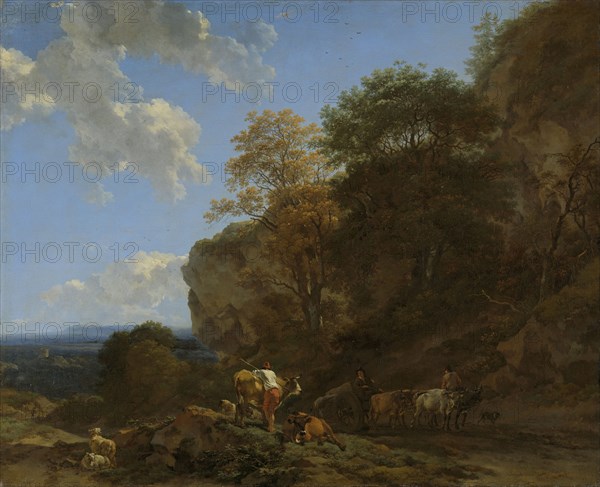 Italian Landscape, Nicolaes Pietersz. Berchem, 1650 - 1683