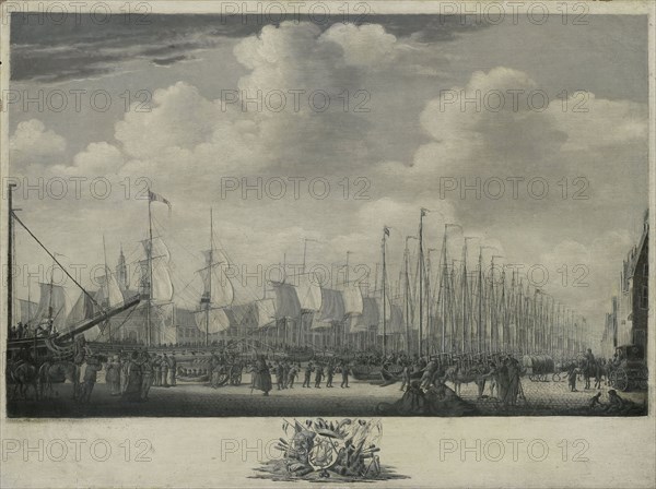 Manning the Fleet in the Harbor of Flushing, 1804, Engel Hoogerheyden, Jacob Schwartzenbach, 1804 - 1805