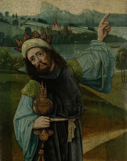King Melchior, one of the Three Magi, Pointing at the Star, fragment from An Adoration of the Magi, Anonymous, c. 1480 - c. 1490