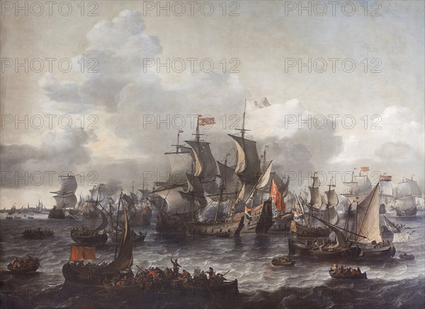 The battle on the Zuiderzee, 1573, The Netherlands, Jan Theunisz. Blanckerhoff, Johannes Kinnema, 1663