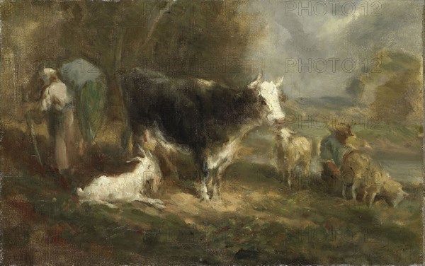 Farmyard with Cattle, EugÃ¨ne Fromentin-Dupeux, 1849