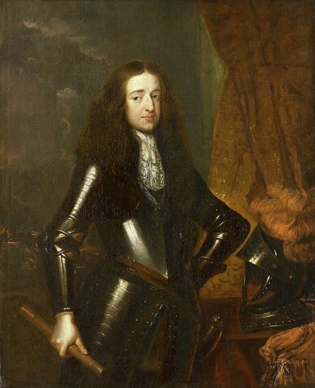 Portrait of Willem III (1650-1702), Prince of Orange and since 1689, King of England, Caspar Netscher, 1670 - 1684