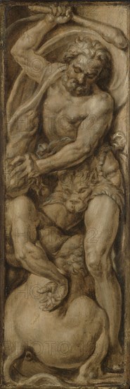 Hercules Slays the Centaur Nessus, Maarten van Heemskerck, c. 1550 - c. 1560