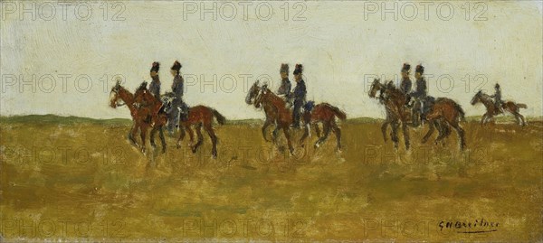 Hussars in the open field, George Hendrik Breitner, c. 1880 - c. 1923