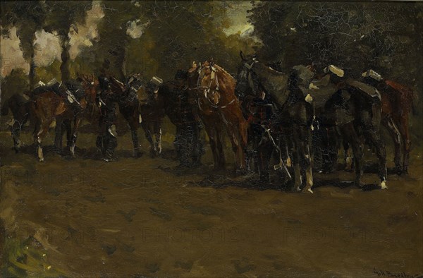 Resting cavalry., George Hendrik Breitner, 1885