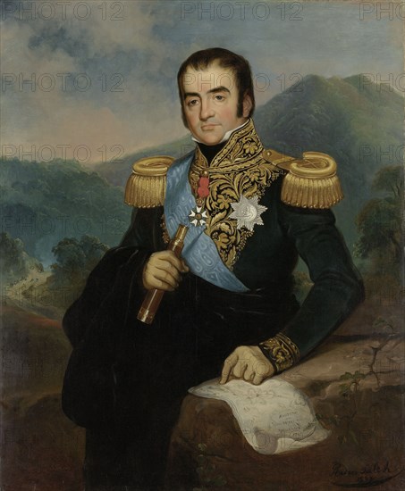 Posthumous Portrait of Herman Willem Daendels, Governor-General of the Dutch East Indies, Raden Sarief Bastaman Saleh, 1838