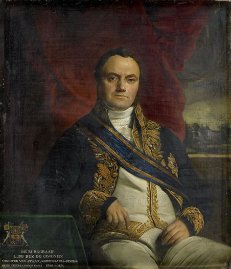 Portrait of Léonard Pierre Joseph, Viscount du Bus de Gisignies, Commissioner-General, FranÃ§ois Joseph Navez, 1836
