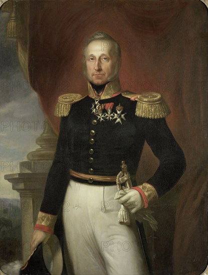 Portrait of Dominique Jacques de Eerens, Governor-General of the Dutch East Indies, copy after Cornelis Kruseman, 1855 - 1858