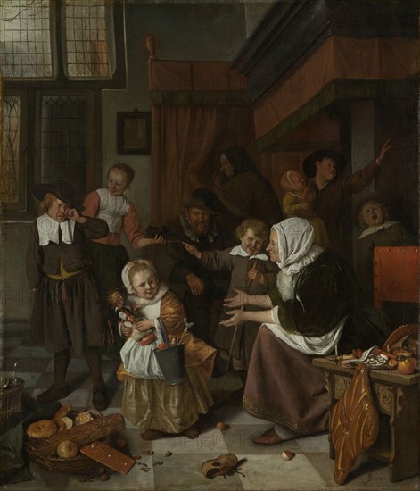 The Feast of St Nicholas, Jan Havicksz. Steen, 1665 - 1668