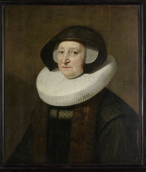 Portrait of Maria Petitpas, second Wife of Johannes Wttenbogaert (Jan Uytenbogaert), workshop of Michiel Jansz van Mierevelt, 1637
