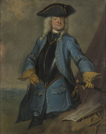 Portrait of Gerrit Sichterman, Quartermaster General of the Cavalry, Colonel of the Orange-Groningen Infantry, Commandant of Grave, Cornelis Troost, c. 1725