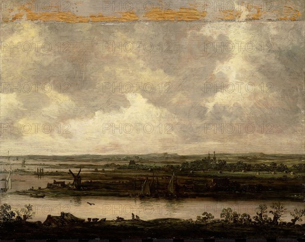 View of the Spaarne and of Haarlemmermeer, The Netherlands (Vista on a wide River), Jan van Goyen, in or after 1644