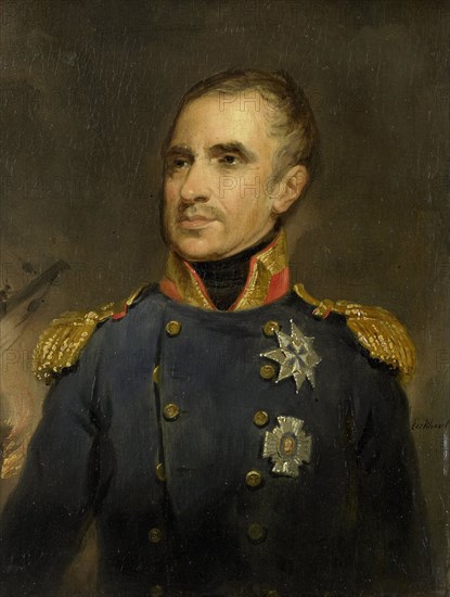 Portrait of Jonkheer Theodorus Frederik van Capellen, Vice-Admiral and Commander of the Dutch Squadron at Algiers in 1816, Jacob Joseph Eeckhout, 1835