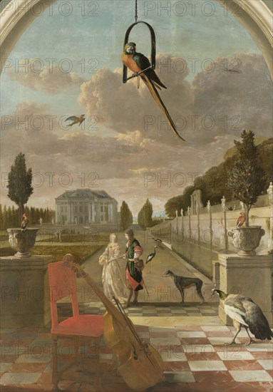 Park with Country House, Jan Weenix, 1670 - 1719