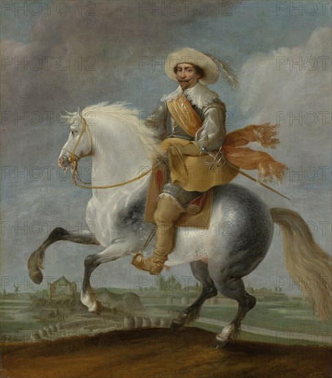 Prince Frederick Henry on Horseback in front of the s Hertogenbosch Fortress, 1629, The Netherlands, Pauwels van Hillegaert, c. 1632 - c. 1635