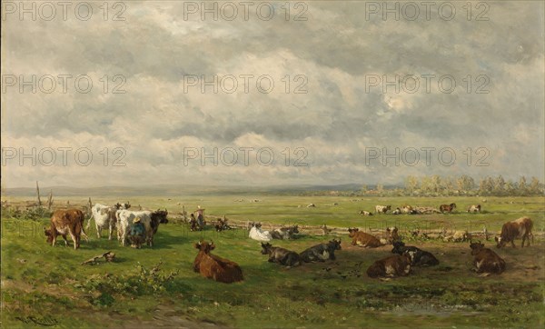 Meadow Landscape with Cattle, Willem Roelofs (I), c. 1880