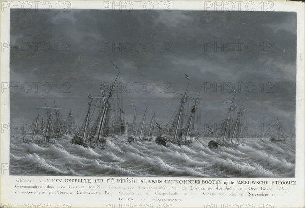 Batavian Fleet before Veere, 9 November 1800, The Netherlands, Engel Hoogerheyden, 1800 - 1809
