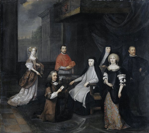 Reception of the Dutch ambassador Hieronymus van Beverningk by the Spanish queen-regent Maria-Anna of Austria, 2 March 1671, Caspar Netscher, 1671 - 1675