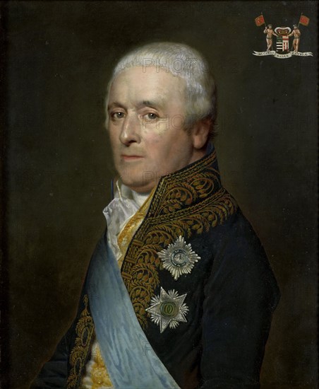 Portrait of Adriaen Pieter Twent, Count of Rosenburg, Minister of Public Works, Minister of the Interior, Chamberlain of King Louis Napoleon, Willem Bartel van der Kooi, 1809