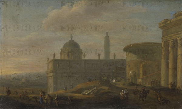 Italian city view, Jacob van der Ulft, 1650 - 1689