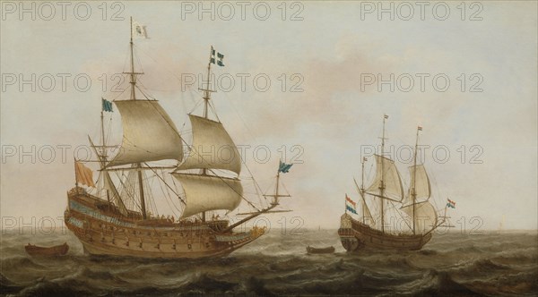A Warship, built in 1626 by order of Louis XIII in a Dutch shipyard, Arriving at a Dutch Port under Guidance of a Dutch Ship, Jacob Gerritz. Loef, 1626 - 1635