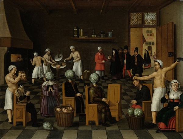 The Legend of the Baker of Eeklo Belgium, copy after Cornelis van Dalem, 1550 - 1650