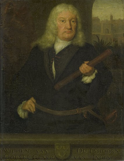 Portrait of Willem van Outhoorn, Governor General of the Dutch East Indies, David van der Plas, 1691 - 1704