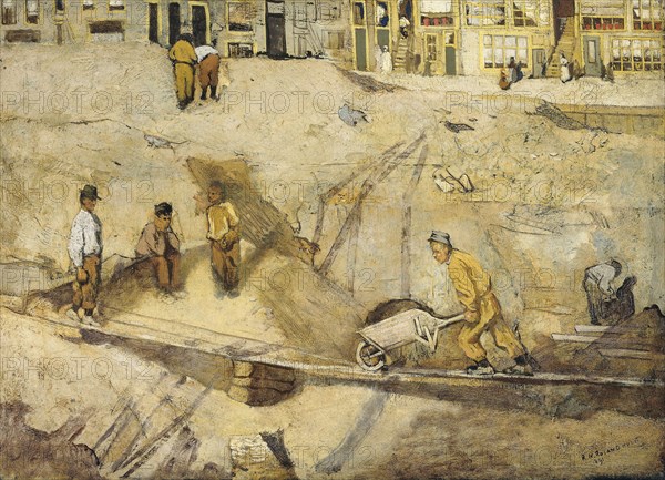 Sand excavation in Amsterdam, Richard Roland Holst, 1891