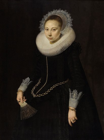Portrait of Maria Overrijn van Schoterbosch, Wife of Dirck Corver, Cornelis van der Voort, 1622