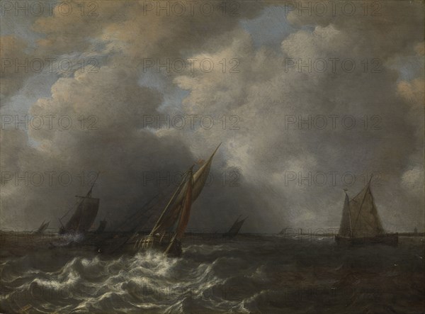 Storm on the Meuse River, Hendrick Martensz. Sorgh, 1668