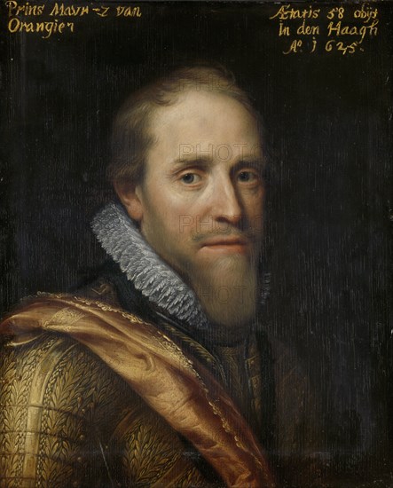 Portrait of Maurice, Prince of Orange, Maurits van Oranje, workshop of Michiel Jansz van Mierevelt, c. 1609 - c. 1633