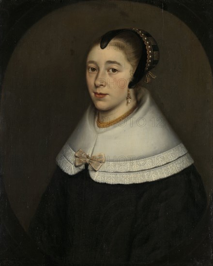 Portrait of a Woman, presumably Catharina Kettingh, Wife of Bartholomeus Vermuyden, Maria de la Quevellerie, Wife of Johan Anthonisz van Riebeeck, Dirck Craey, 1650