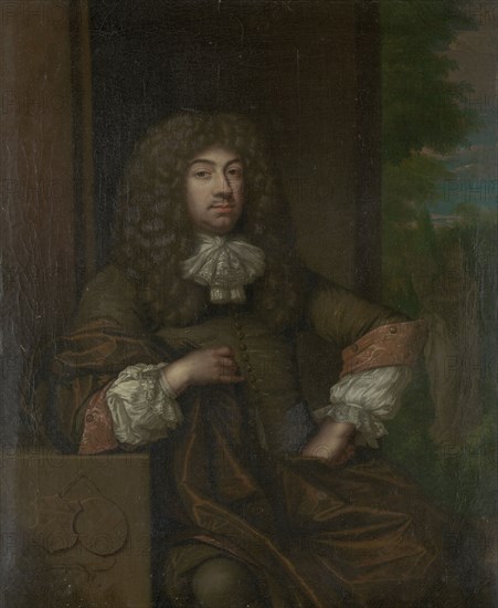 Portrait of Jan Boudaen Courten, 1635-1716, lord of St. Laurens, Schellach and Popkensburg, Judge and alderman of Middelburg, Philip van Dijk, 1690 - 1753