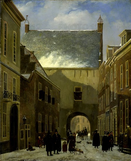The Gevangenpoort, Prison Gate in The Hague, The Netherlands, Johannes Adrianus van der Drift, 1820 - 1830