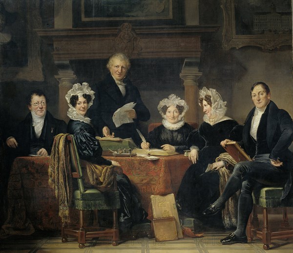 Group Portrait of the Regents and Regentesses of the Lepers' Home of Amsterdam, 1834-35, Jan Adam Kruseman, 1834 - 1835