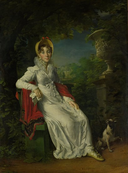Portrait of Marie Caroline Ferdinande Louise de Naples, Wife of Charles Ferdinand, Duke de Berry, in the Park de Bagatelle in the Bois de Boulogne, Paris, FranÃ§ois Pascal Simon Gérard, Baron, 1820 - 1837